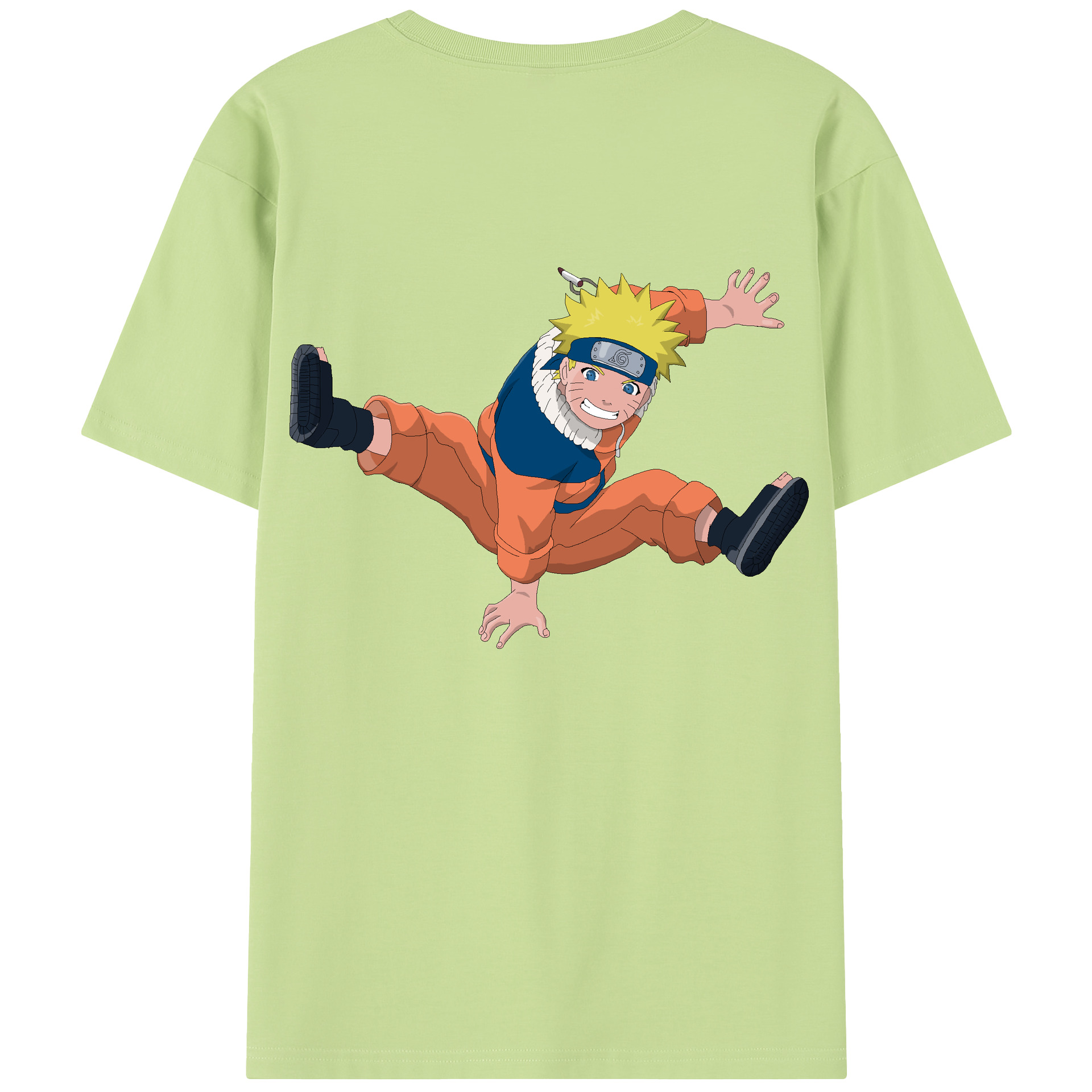 （画像用） NARUTO -ナルト- うずまき ナルト Uzumaki Naruto 綿100％半袖Tシャツ（背面プリント）